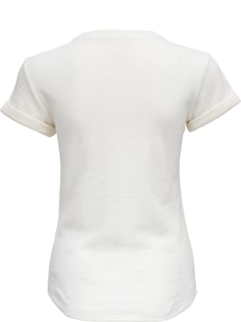 Frame Rolled True White Cotton T-shirt