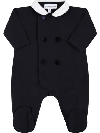 Armani Collezioni Blue Babygrow For Baby Boy