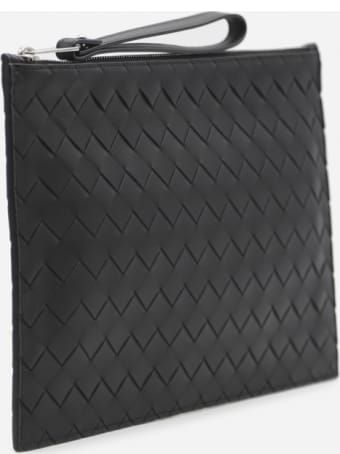 Bottega Veneta Document Holder In Leather With All-over Woven Pattern
