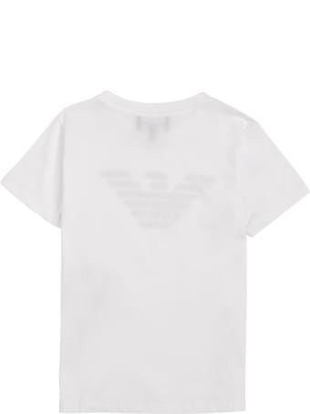 Emporio Armani White Cotton T-shirt With Logo Print