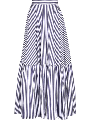 Plan C Striped Cotton Maxi-skirt