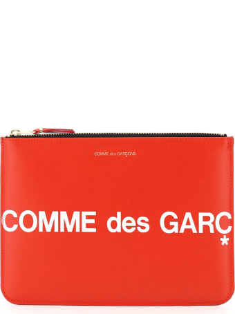 Comme des Garçons Wallet Leather Pouch With Logo