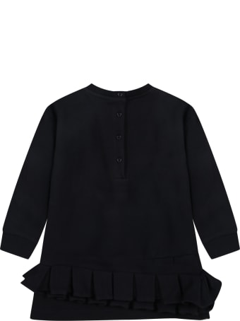 Balmain Black Dress For Baby Girl With Logo