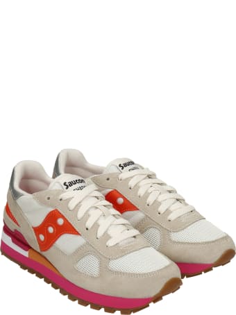 Saucony Shadow Original Sneakers In Beige Suede And Fabric