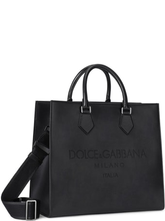 Dolce & Gabbana Palermo Handbag In Black Leather With Logo