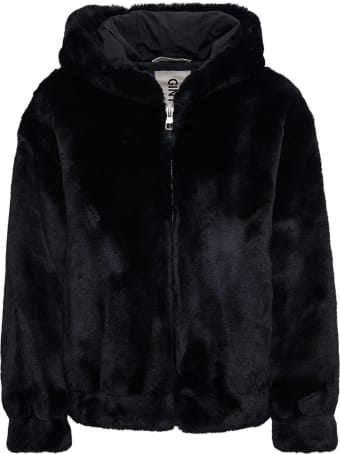 GINY Kelly Black Ecological Hooded Fur