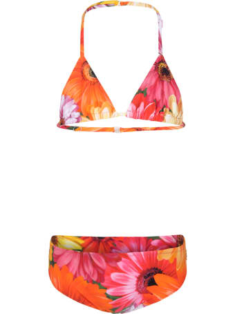 Dolce & Gabbana Multicolor Bikini For Girl With Logo