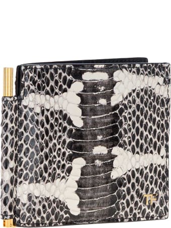 Tom Ford Snake Print Money Clip Wallet