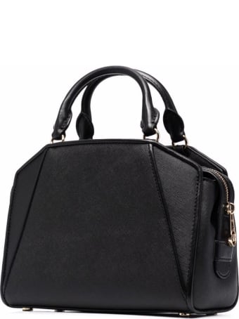 MICHAEL Michael Kors Cleo Top-handle Tote Bag In Black Leather