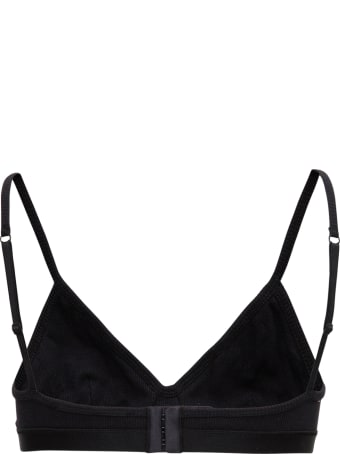 Marine Serre Ribbed Cotton Bra With Moon Logo Print