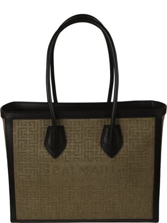 Balmain Embossed Logo Top Handle Tote