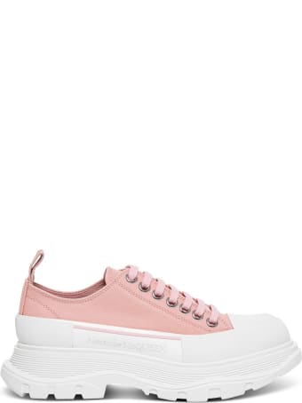 Alexander McQueen Tread Slick Sneakers In Pink Canvas