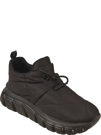 Prada Quilted Logo Patch Sneakers