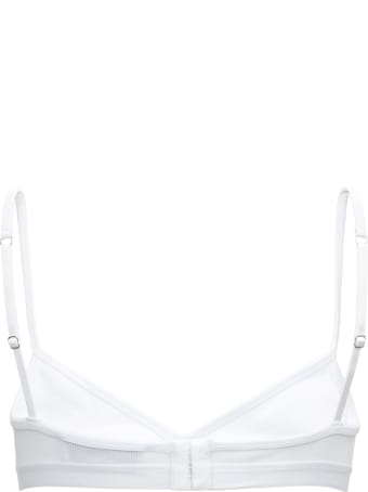 Marine Serre Ribbed Cotton Bra With Moon Logo Print