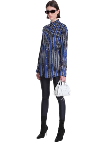 Balenciaga Shirt In Blue Viscose