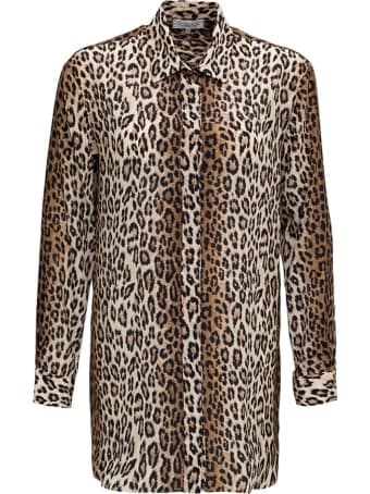 Antonelli Animalier Printed Long Silk Shirt