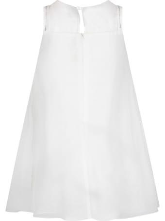 Loredana White Dress For Girl With Rhinestones
