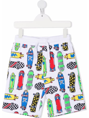 Stella McCartney Kids Cotton Bermuda Shorts With Skateboards Allover Print