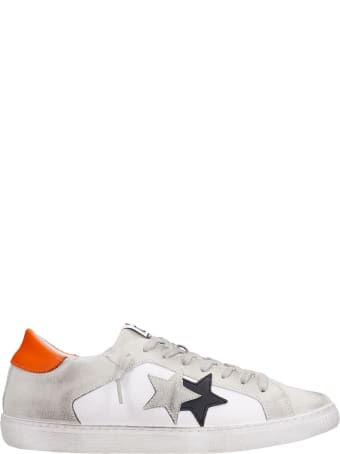 2Star Sneakers In White Suede And Leather
