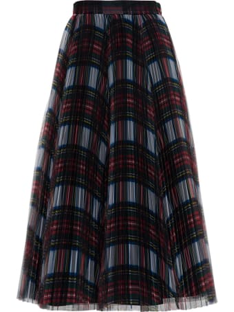 Philosophy di Lorenzo Serafini Long Pleated Tartan Skirt
