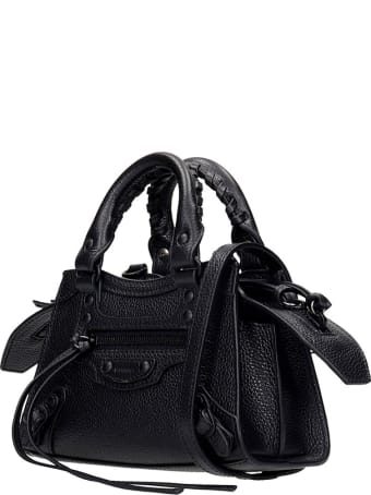 Balenciaga Neo Classic Nan Hand Bag In Black Leather