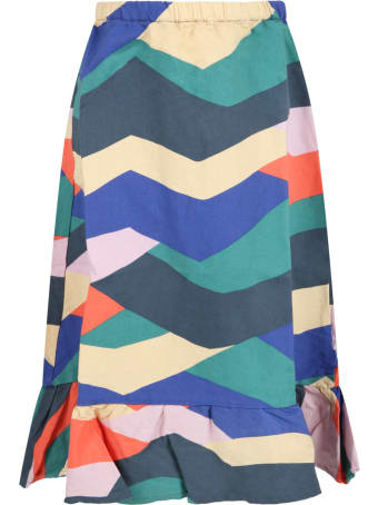 Bobo Choses Multiocolor Skirt For Girl With Yellow Logo