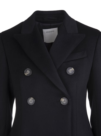 SportMax Black Mirko Double-breasted Coat