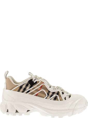 Burberry Arthur - Vintage Check Cotton And Leather Sneakers