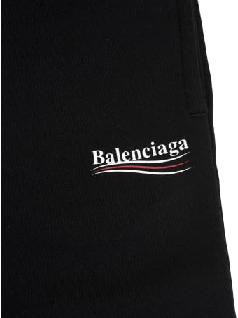 Balenciaga Black Kid Sports Shorts With Political Campaign Logo