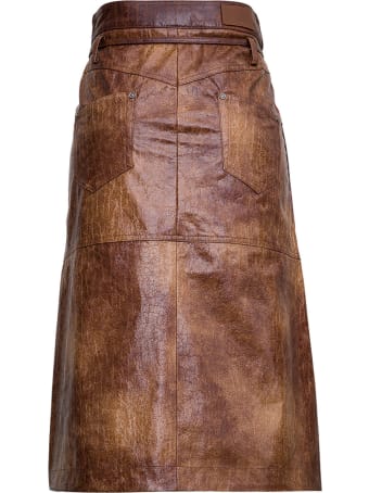 Andersson Bell Amira Brown Leatheret Skirt