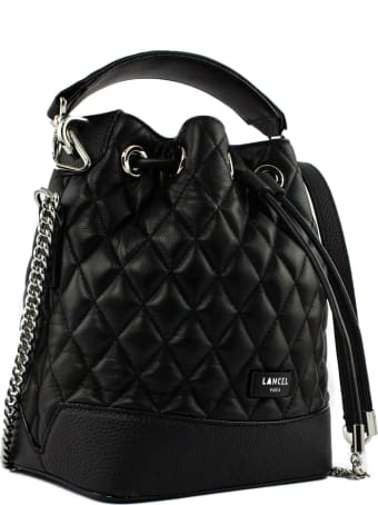 Lancel Black Quilted Leather Bucket Bag