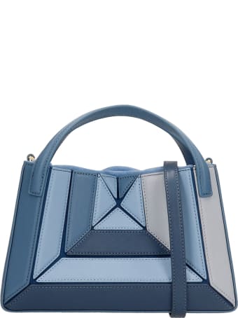 Mlouye Mini Sera Tote Hand Bag In Blue Leather