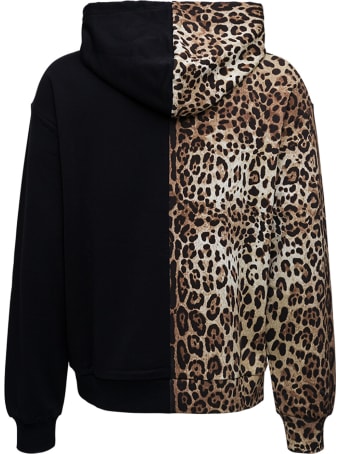 Dolce & Gabbana Bicolor Cotton Hoodie With Logo Print