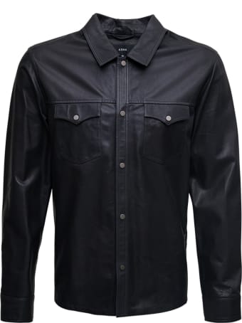 ARMA Black Leather Shirt With Pockets