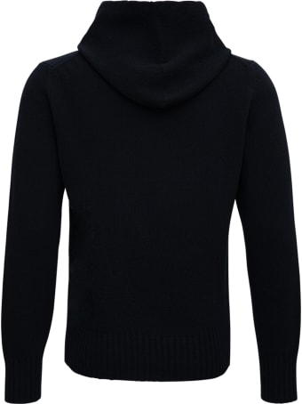 doppiaa Black Wool Hoodie
