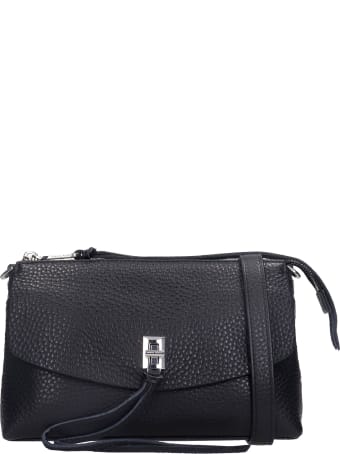 Rebecca Minkoff Darren Top Zip Shoulder Bag In Black Leather