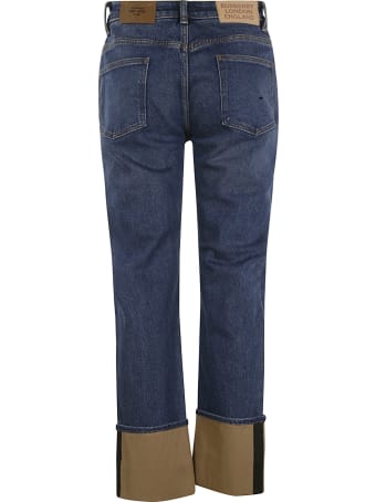 Burberry Folded Cuff Buttoned Jeans