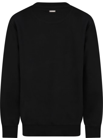 Les Hommes Black Sweatshirt For Boy With Logo