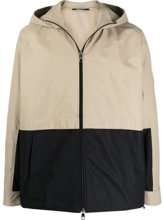 Neil Barrett Black And Beige Cotton-blend Jacket