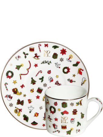 Taitù Set of 2 Espresso Cups & Saucers - Noel Oro Collection