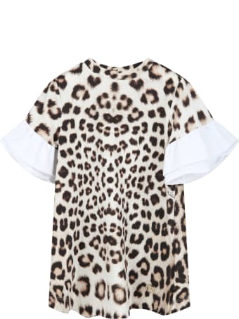 Roberto Cavalli Beige Dress For Baby Girl