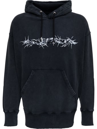 Givenchy Black Oversize Jersey Hoodie With Print