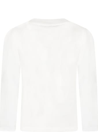 Moschino White T-shirt For Kids With Teddy Bear