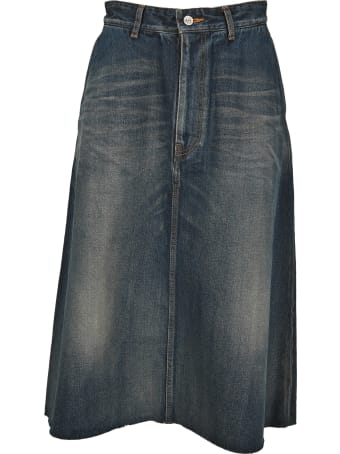Balenciaga Midi Denim Skirt