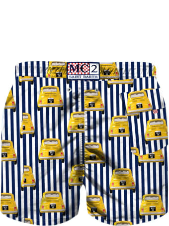 MC2 Saint Barth Cars Print Boy Swim Trunk