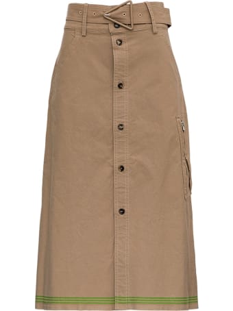 Bottega Veneta Beige Cotton Skirt With Belt