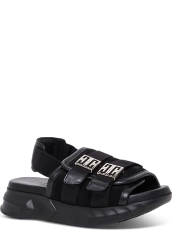 Givenchy Marshmallow Black Suede Sandals