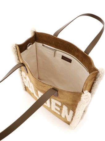 Golden Goose California North-south Bag With Shearling Detail