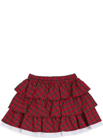 Philosophy di Lorenzo Serafini Kids Check Cotton Skirt With Flounces