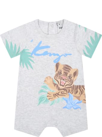 Kenzo Kids Grey Romper For Babyboy